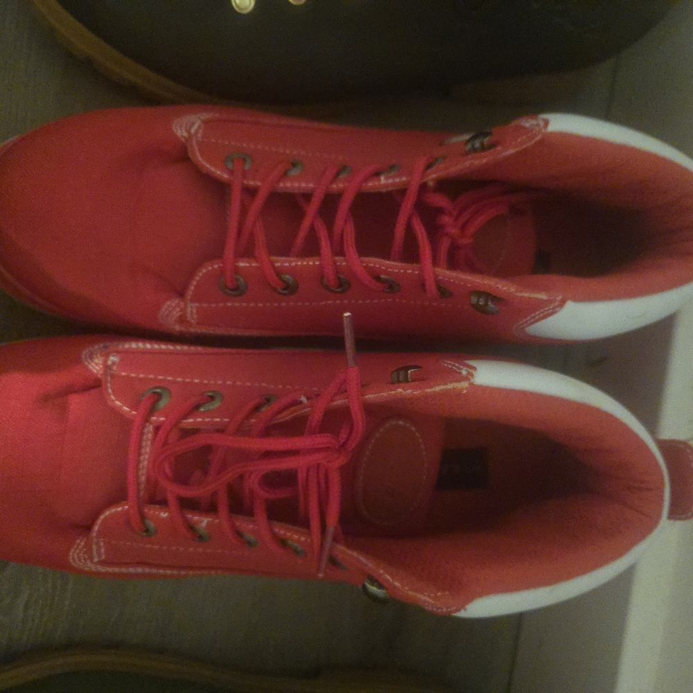 Lugz Red and White Men's Boots